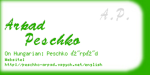 arpad peschko business card